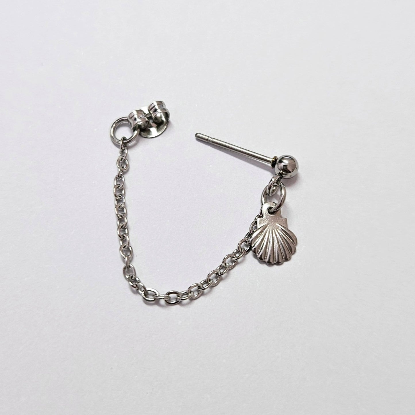 Stainless Steel Shell Cartilage Chain Earring