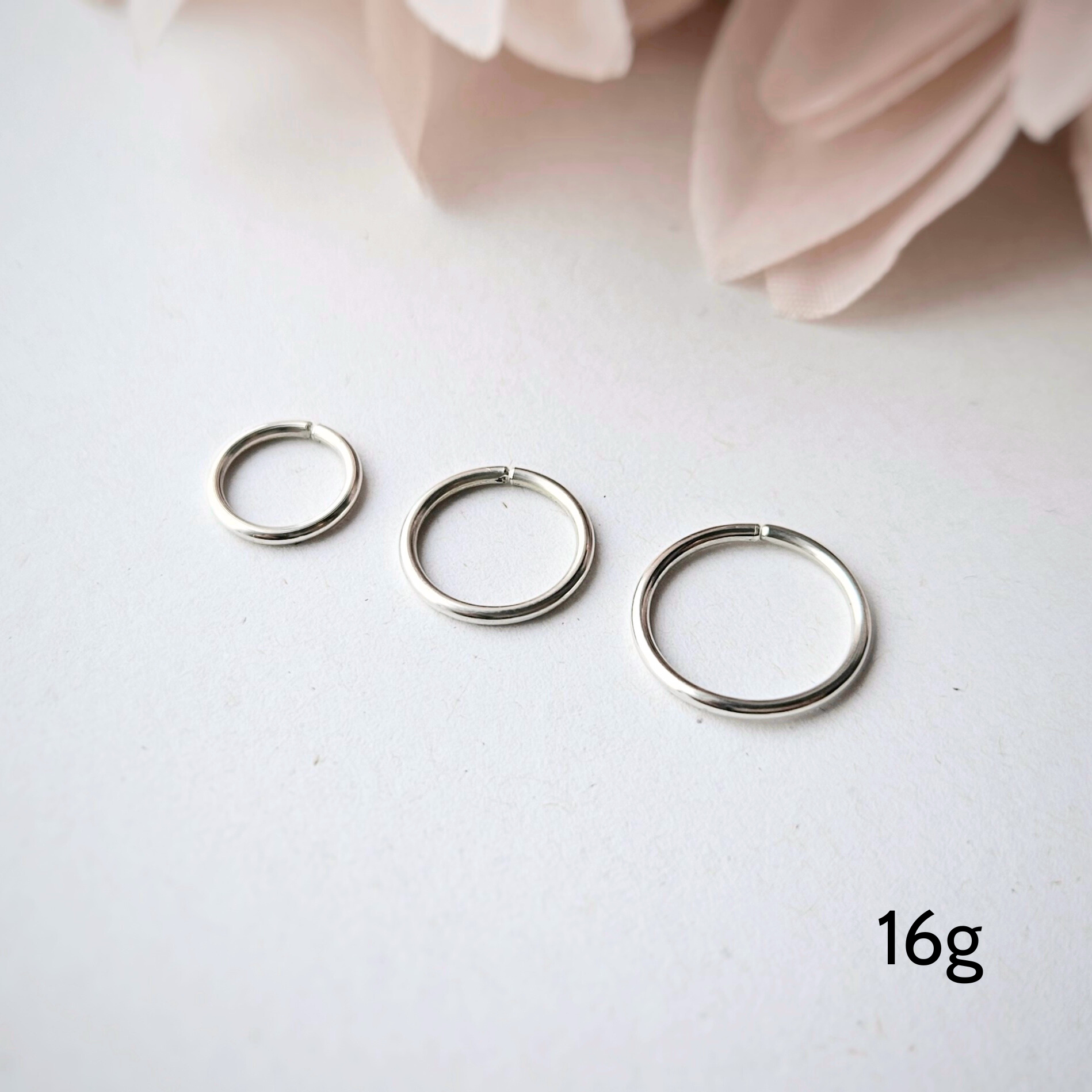 16g Sterling Silver 925 Helix Cartilage Conch Seamless Hoop