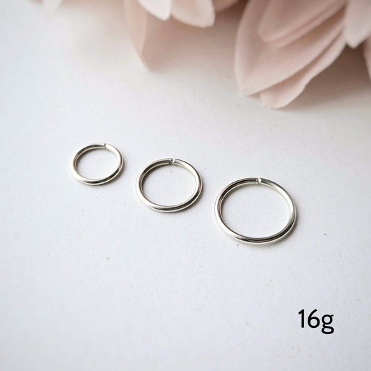 16g gauge sterling silver helix conch piercing hoop