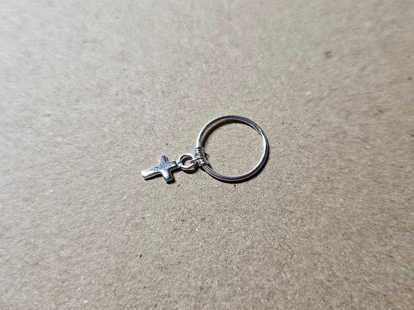 20g 18g 16g Tiny Cross Charm Helix Cartilage Hoop. Sterling Silver