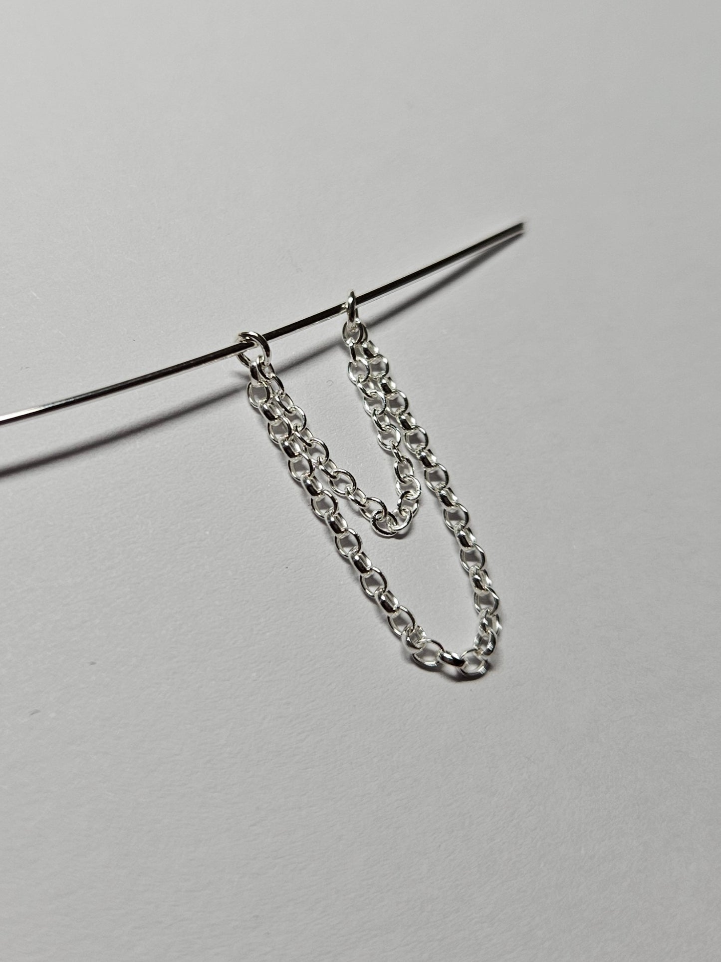 925 Sterling Silver Chain for Helix Cartilage Existing Stud. Ear Chains. Fits 20g 18g Gauge Stud