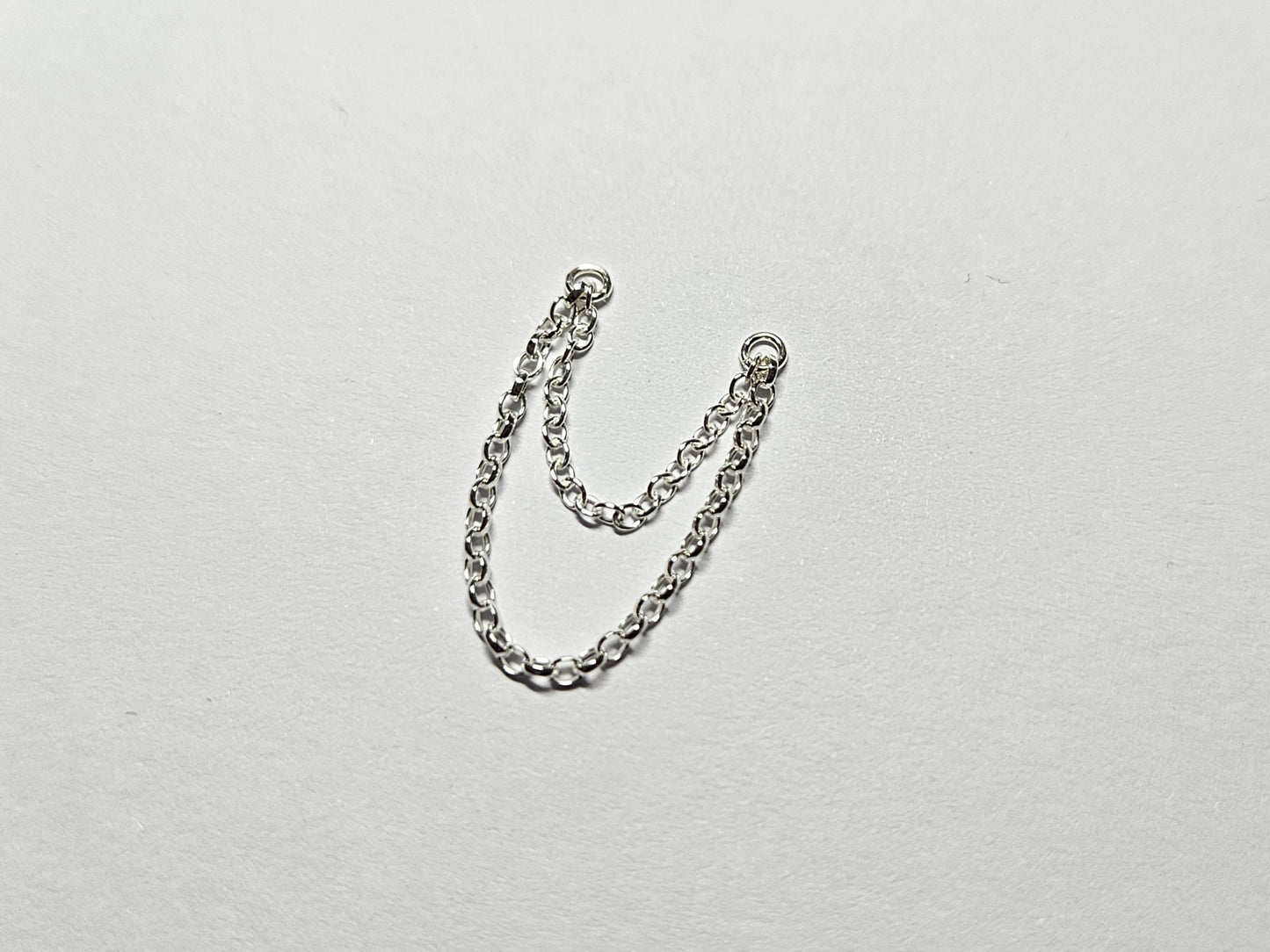 925 Sterling Silver Chain for Helix Cartilage Existing Stud. Ear Chains. Fits 20g 18g Gauge Stud