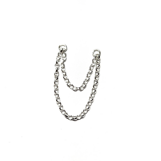 925 Sterling Silver Chain for Helix Cartilage Existing Stud. Ear Chains. Fits 20g 18g Gauge Stud
