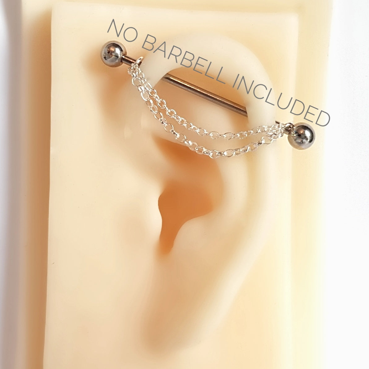 Sterling silver industrial scaffold barbell chains