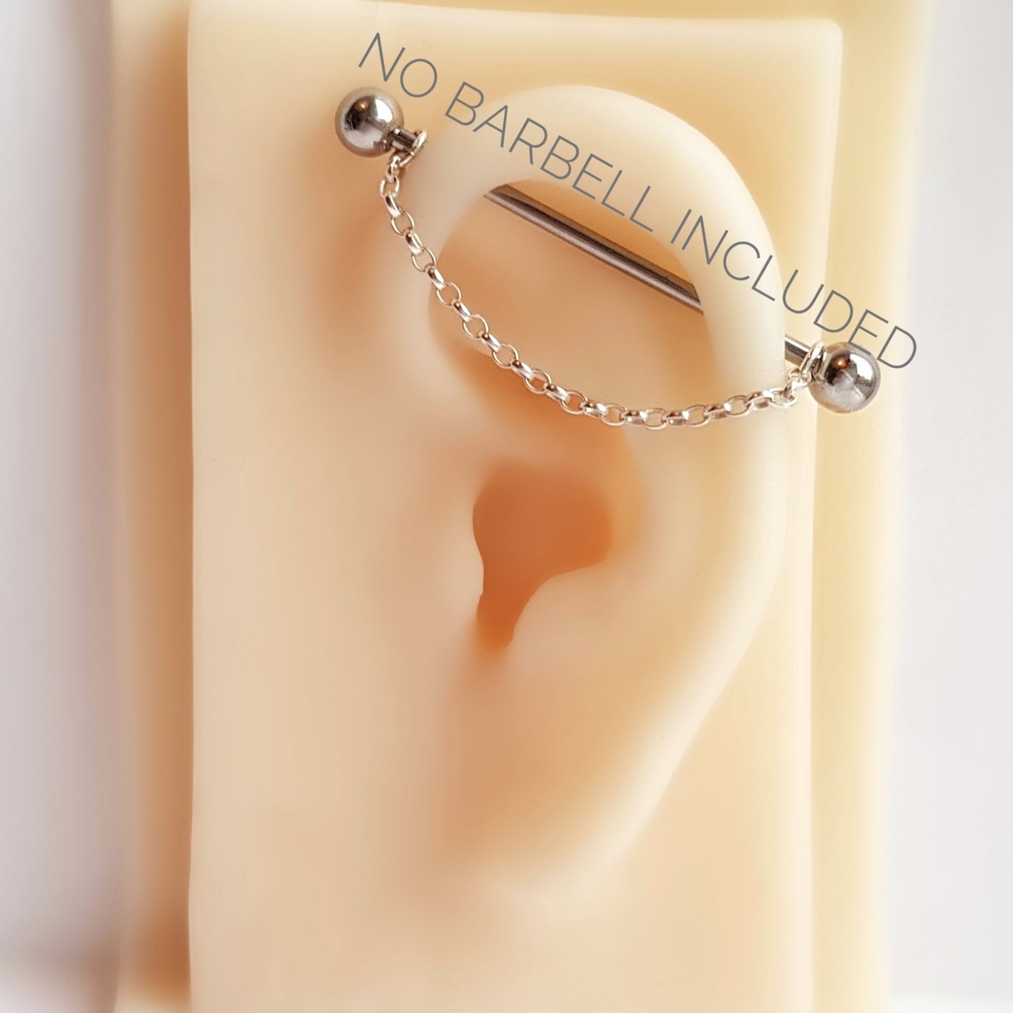 Sterling silver industrial scaffold barbell chains