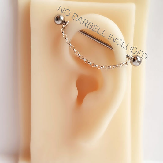 Sterling silver industrial scaffold barbell chains