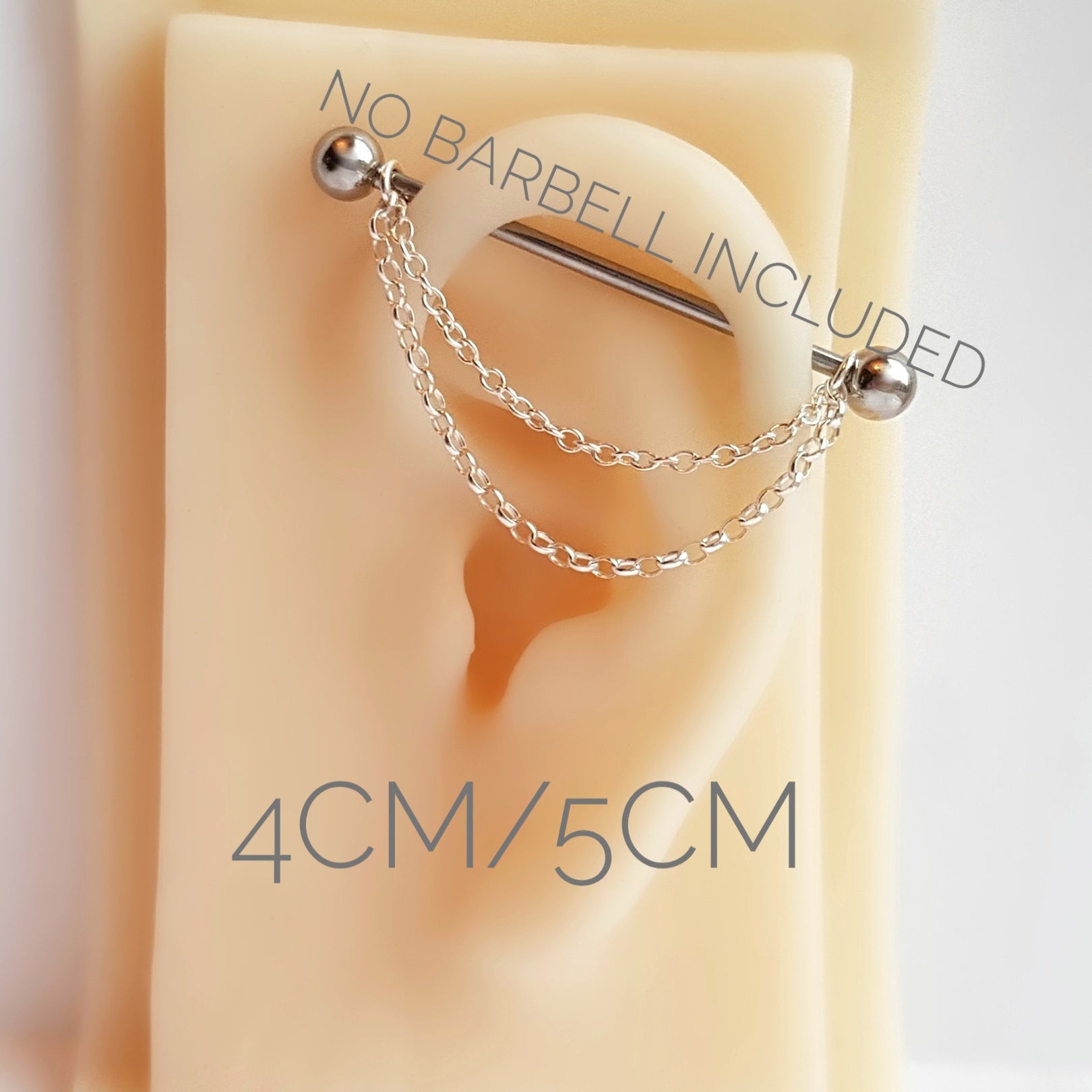 Sterling silver industrial scaffold barbell chains