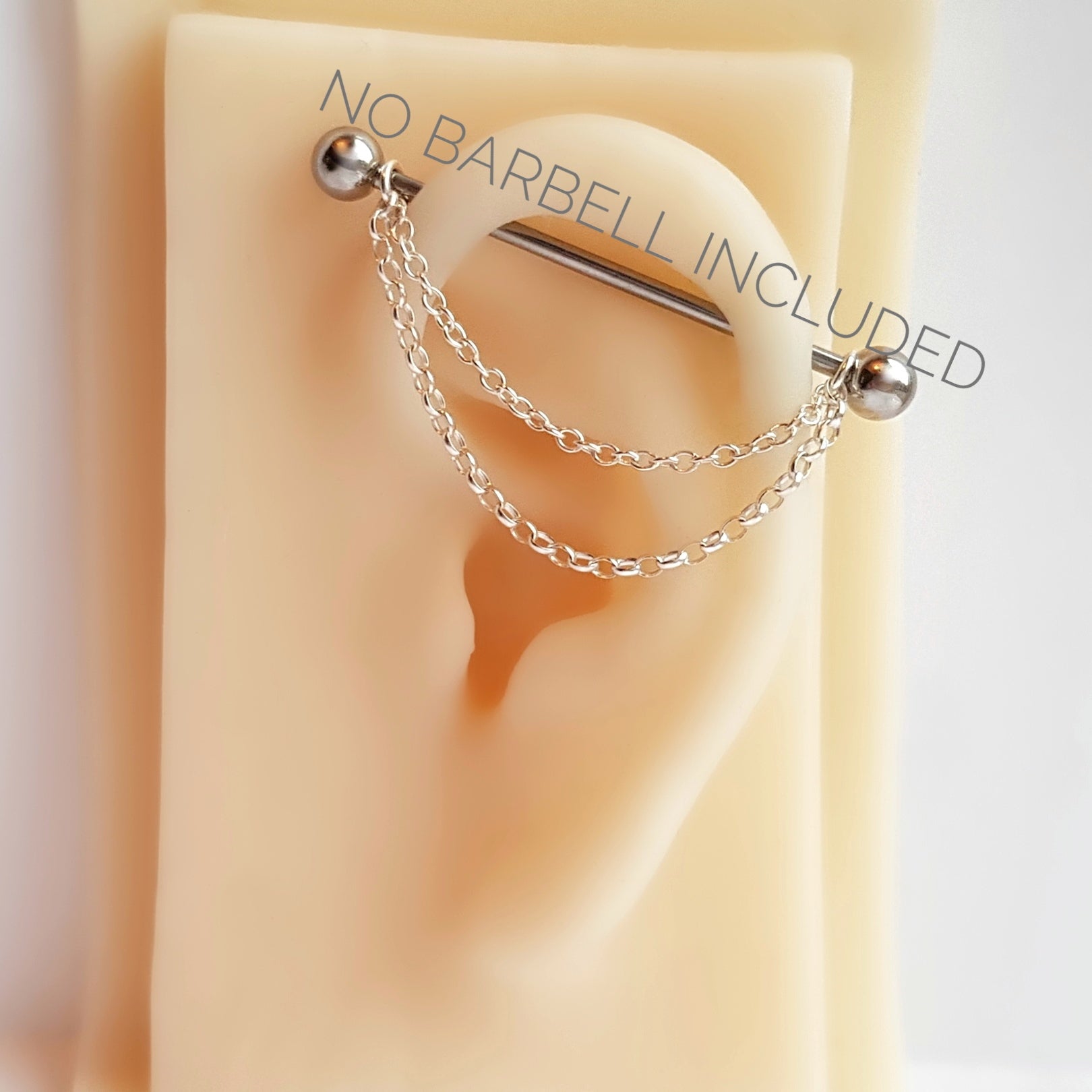 Sterling silver industrial scaffold barbell chains