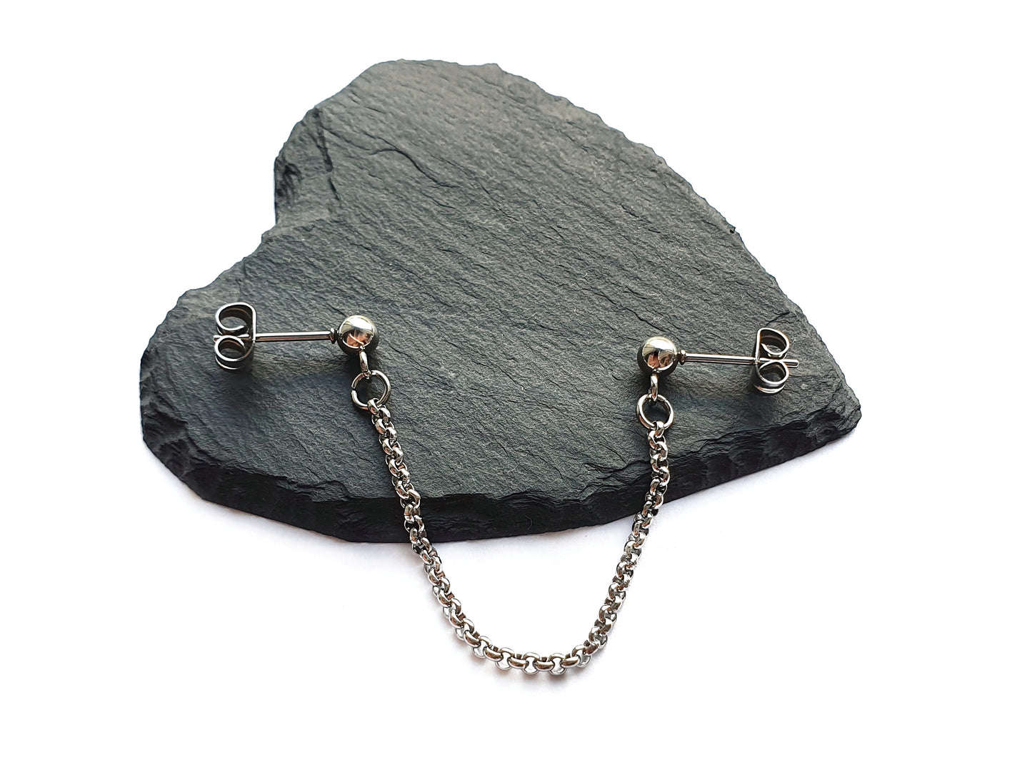 Stainless Steel Single Chain Helix Cartilage to Lobe Earring