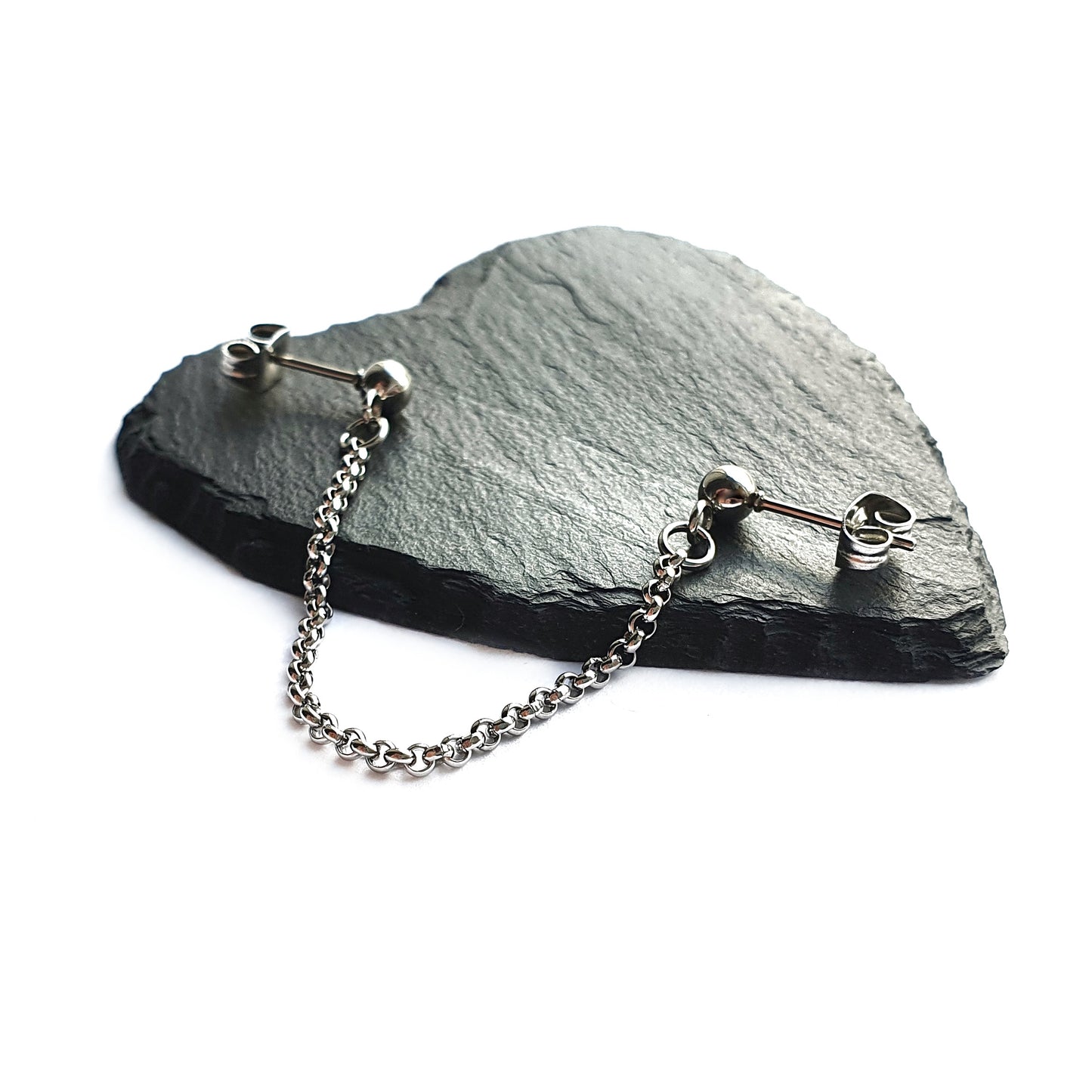 Stainless Steel Single Chain Helix Cartilage to Lobe Earring