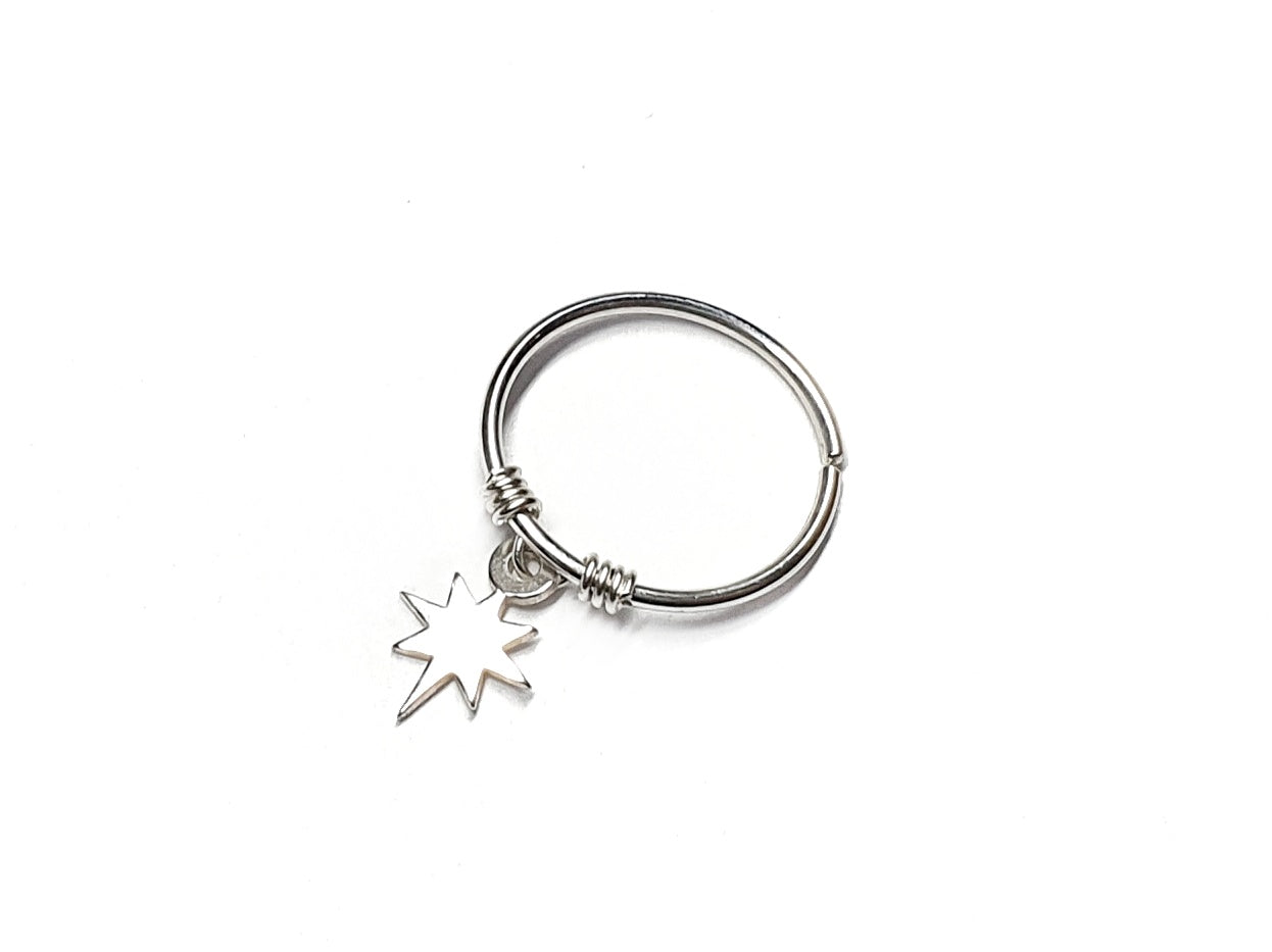 20g 18g 16g star hoop earring