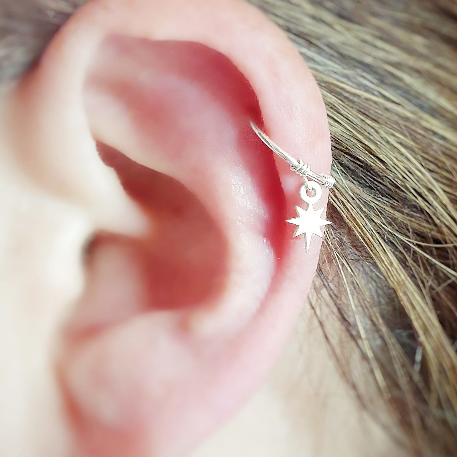 Star Charm Sterling Silver Helix Cartilage 8mm 10mm