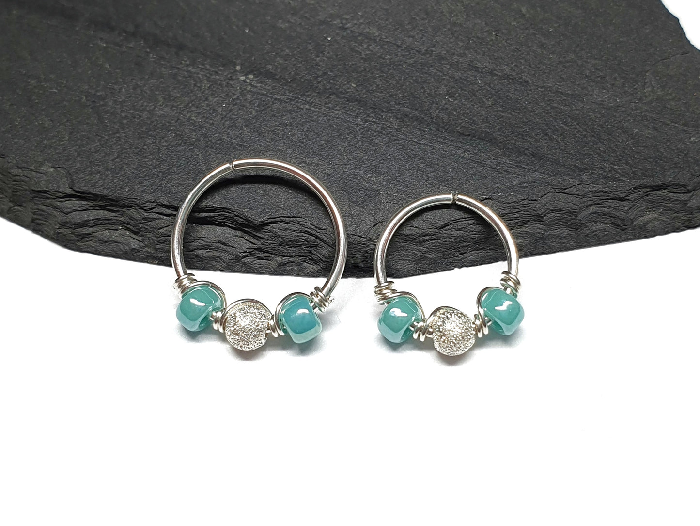 Nose helix hoop 8mm 10mm silver