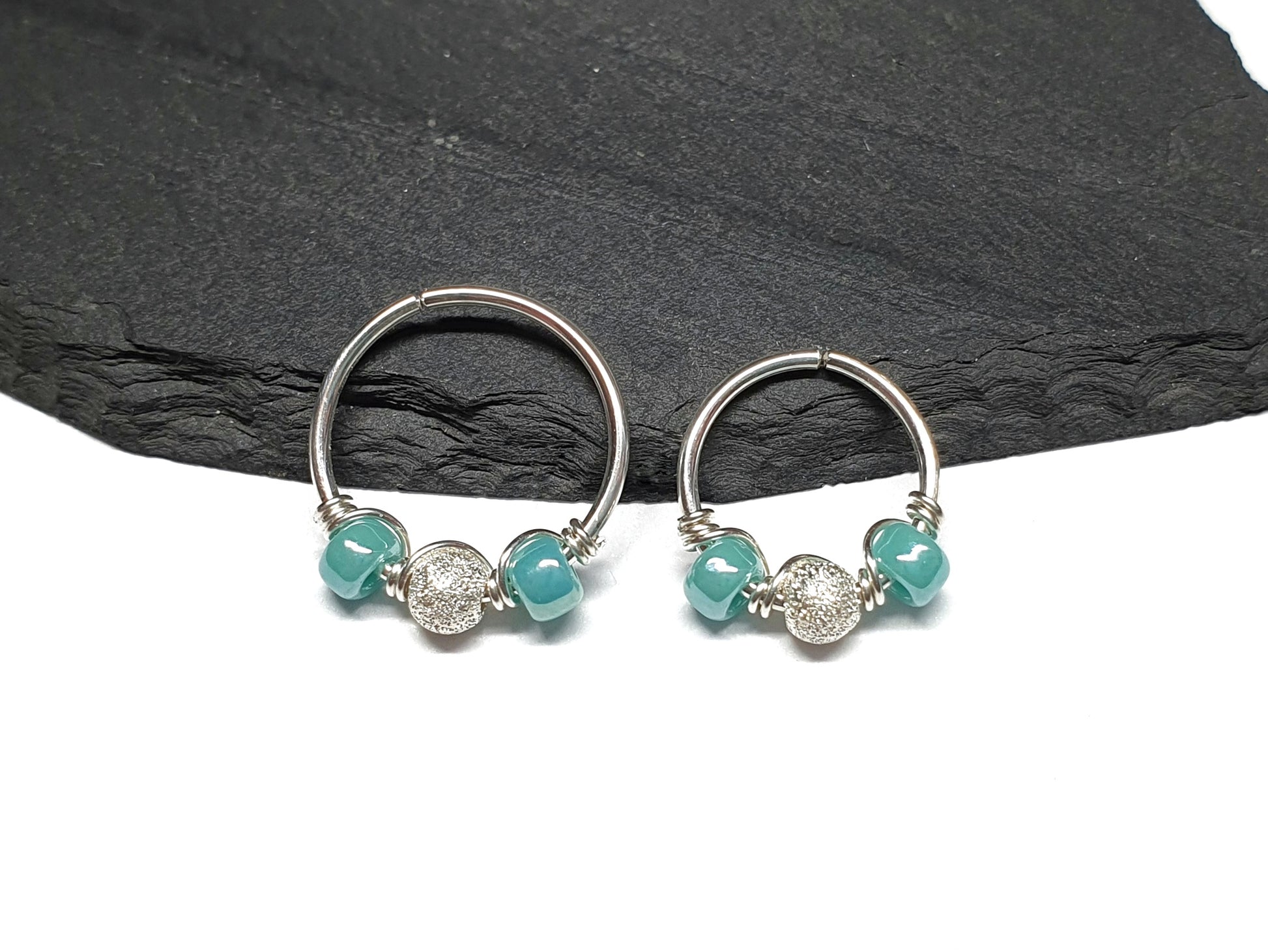 Nose helix hoop 8mm 10mm silver