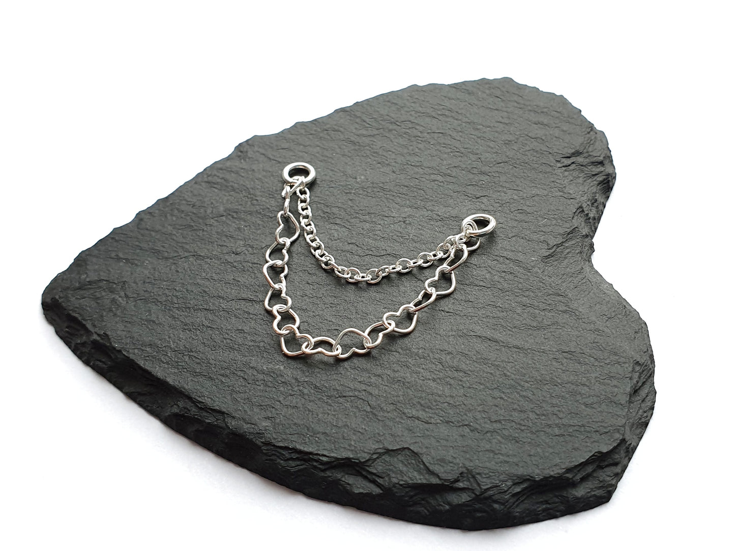 ear chain in silver for cartilage piercing
