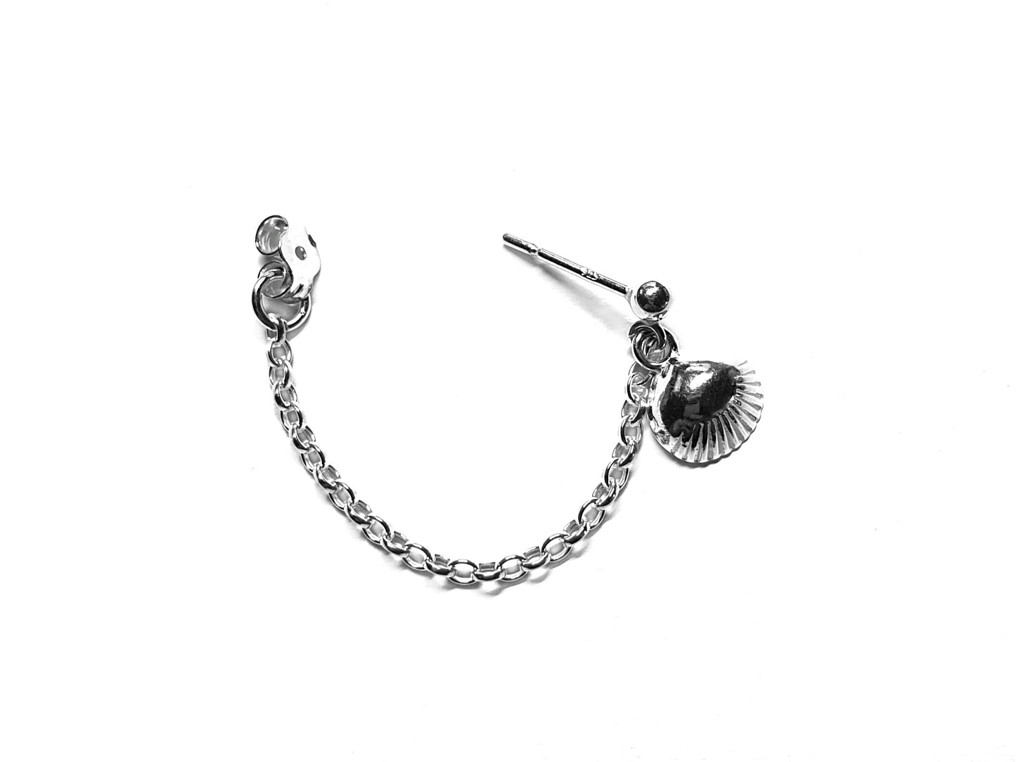 Shell Charm Helix Cartilage Chain Earring Sterling Silver