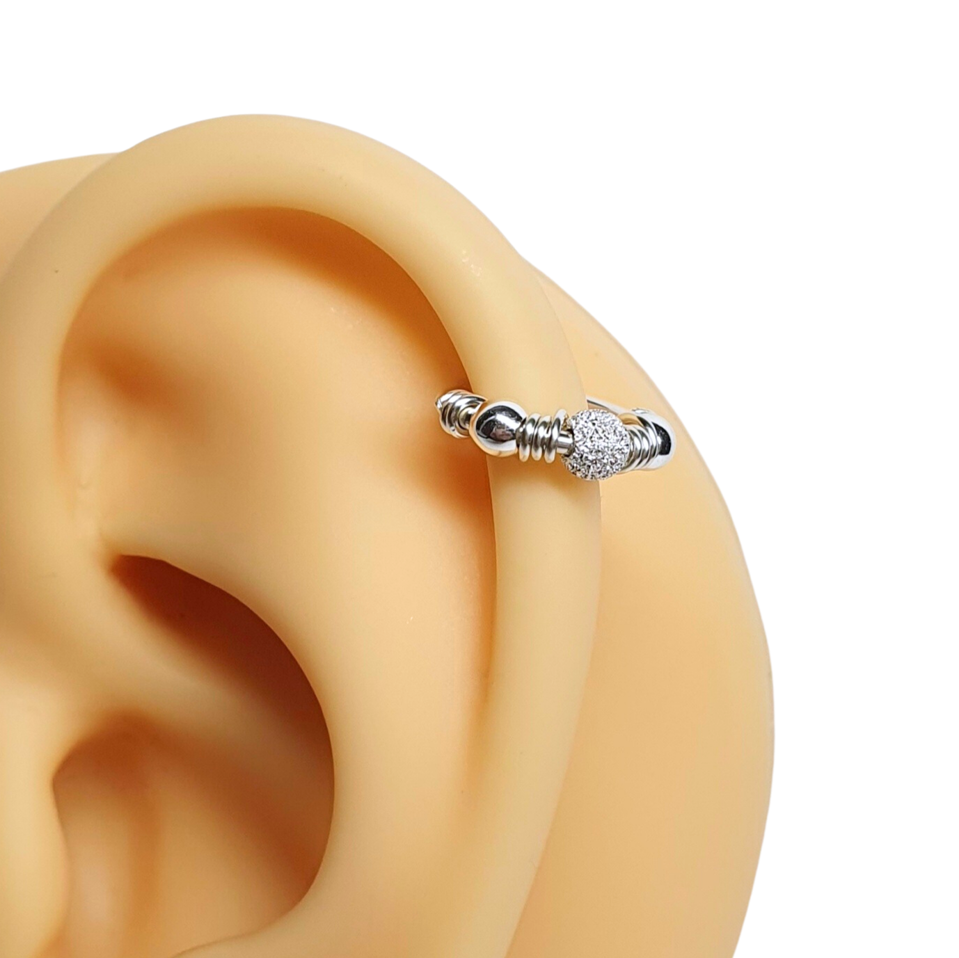 18g sparkly sterling silver cartilage hoop