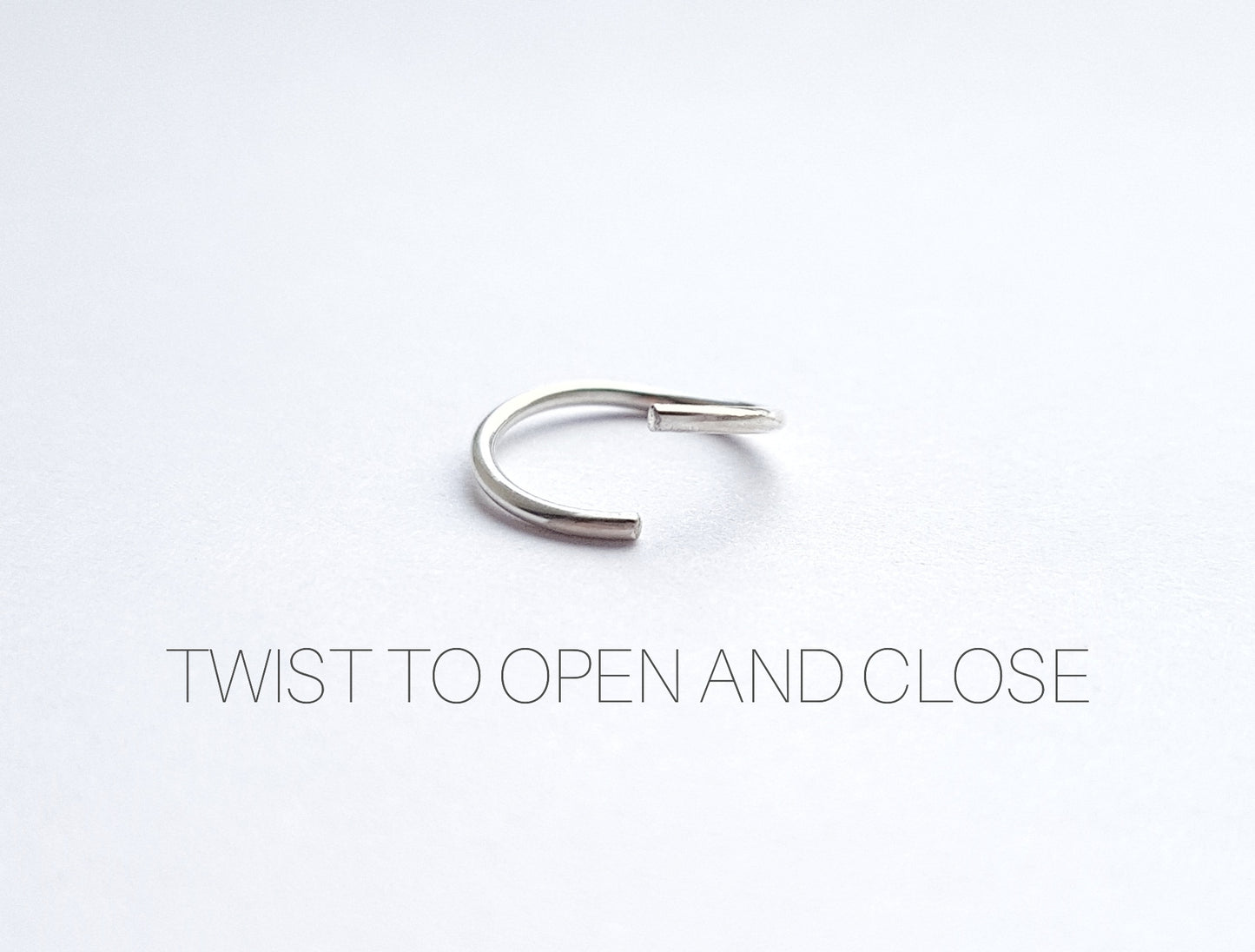 18g Sterling Silver 925 Cartilage Seamless Hoop Earring. 8mm 10mm 12mm