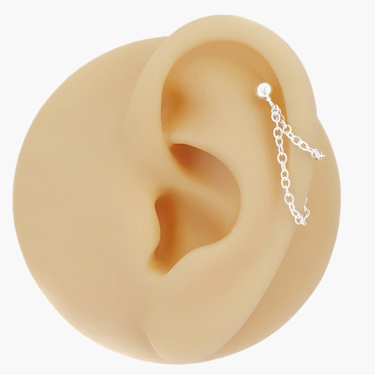 Sterling silver cartilage chain earring