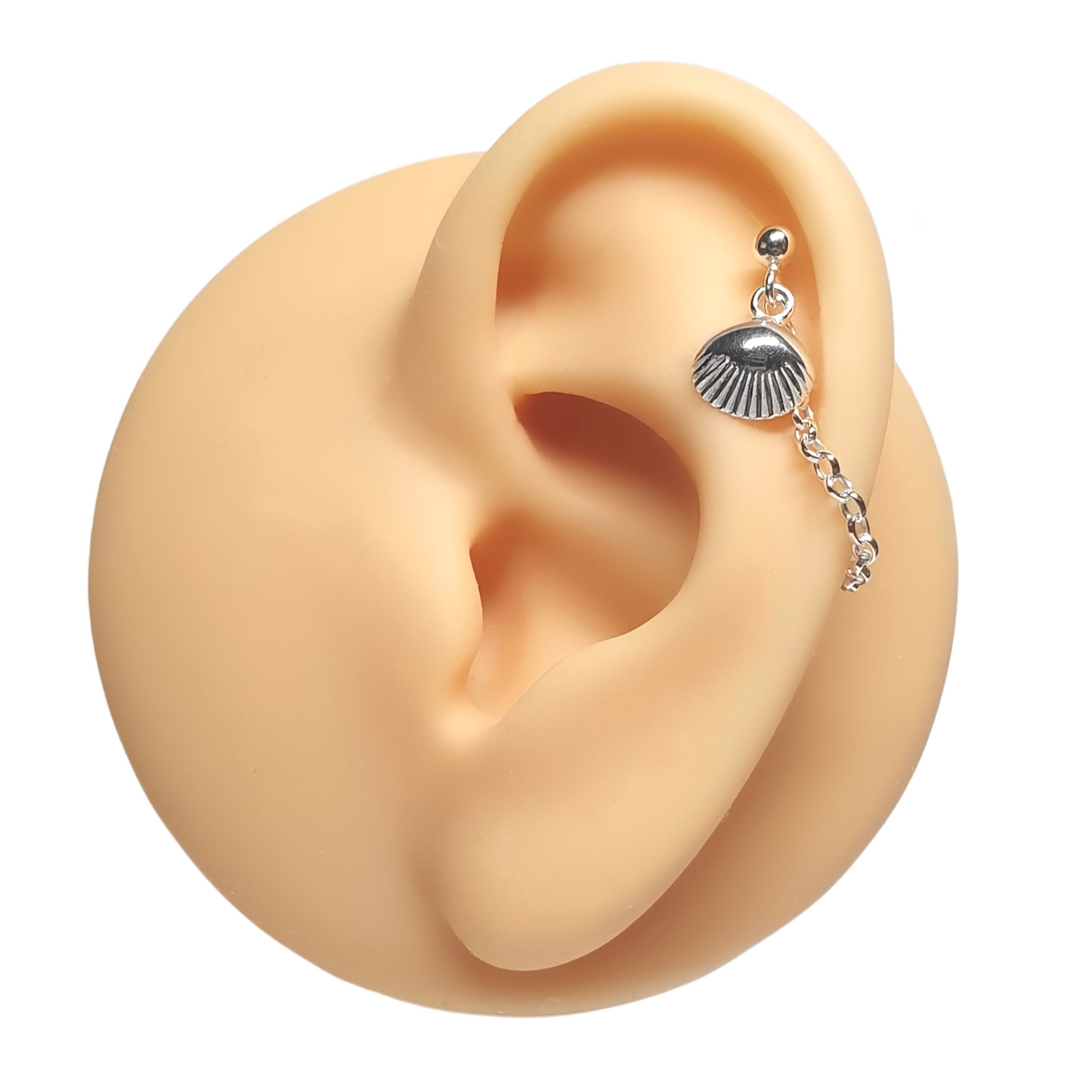 Shell Charm Helix Cartilage Chain Earring Sterling Silver