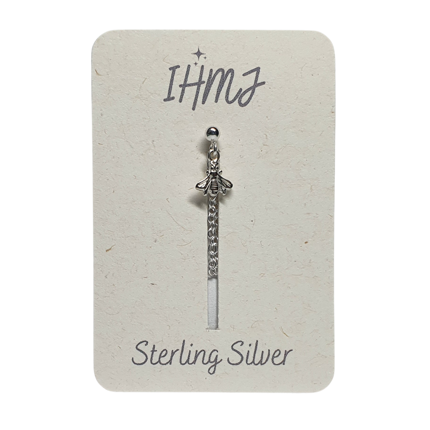 Helix Cartilage Bee Chain Earring. 925 Sterling Silver
