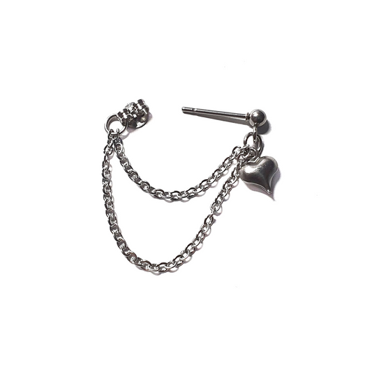 Heart Charm Stainless Steel Cartilage Earring