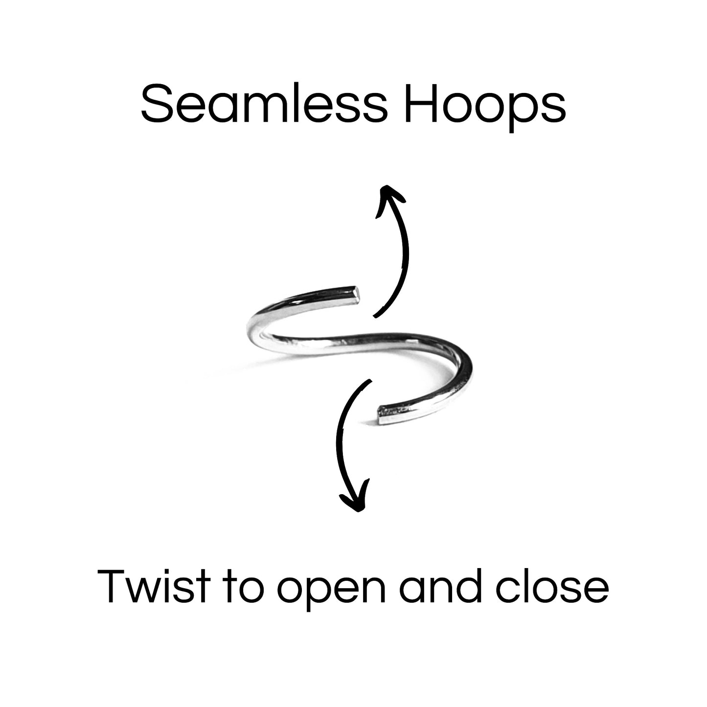 Sterling Silver Cartilage Seamless Hoop Earring with Silver and Sparkly Beads. 8mm or 10mm 