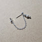 Sparkly Bead and Chain Sterling Silver Helix Cartilage Earring