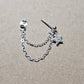 CZ Sparkly Star Sterling Silver Helix Cartilage Chain Earring.