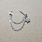 CZ Sparkly Star Sterling Silver Helix Cartilage Chain Earring.