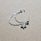 CZ Sparkly Star Sterling Silver Helix Cartilage Chain Earring.
