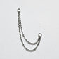 Helix to Lobe Piercing Double Chain. Stainless Steel