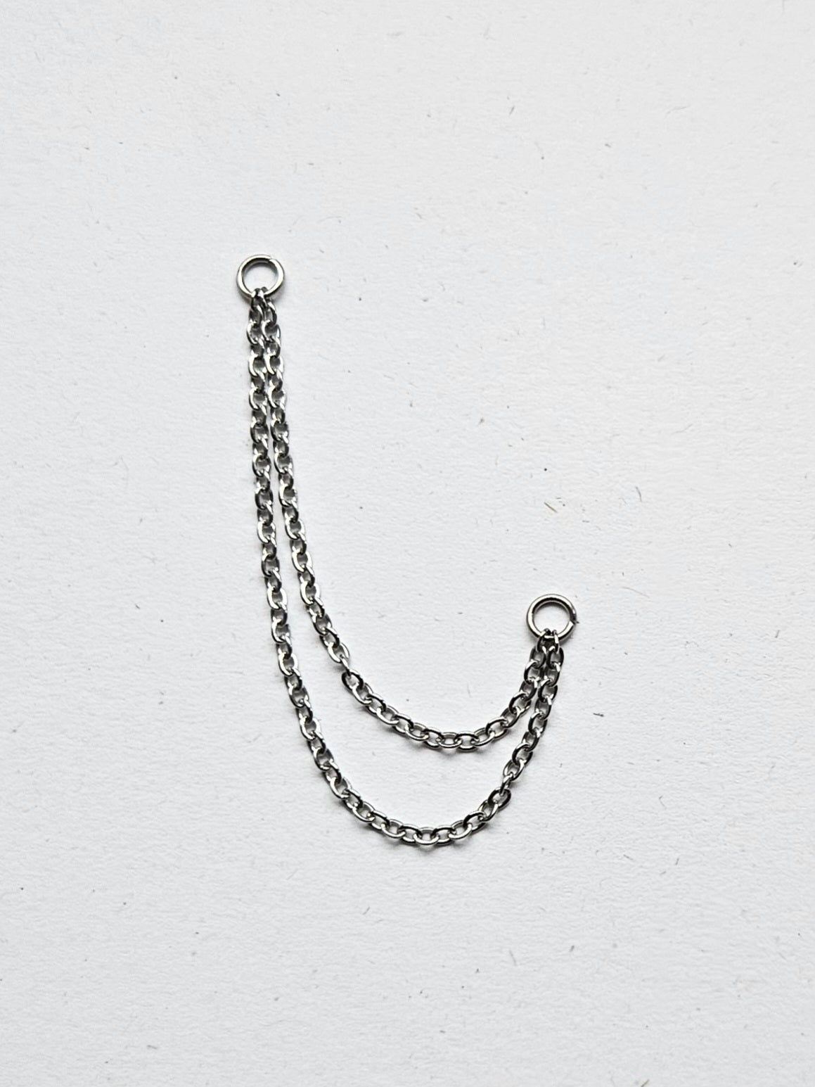 Helix to Lobe Piercing Double Chain. Stainless Steel