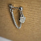 Stainless Steel Heart CZ Cartilage Chain Earring