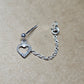 Sterling Silver Hollow Heart Helix Cartilage Earring