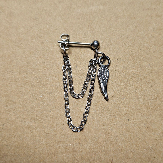 Angel Wing Charm Stainless Steel Cartilage Earring