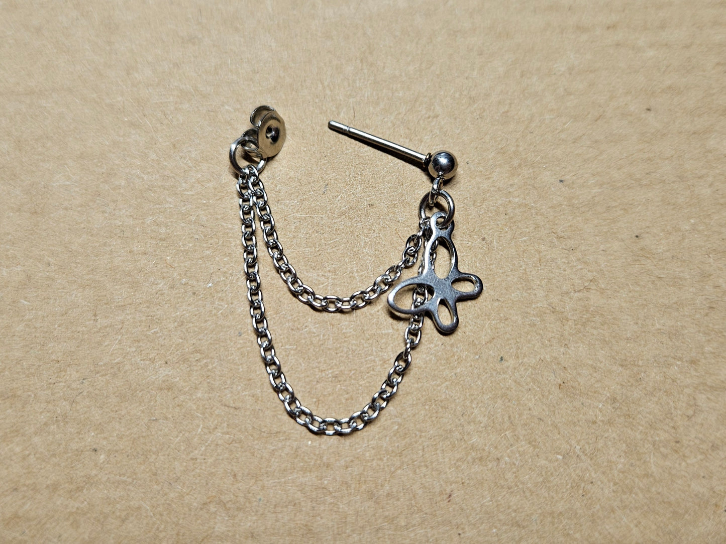 Butterfly Charm Stainless Steel Cartilage Earring