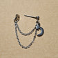 Moon and Star Charm Stainless Steel Cartilage Earring