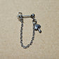 Stainless Steel Mushroom Cartilage Chain Earring