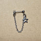Stainless Steel Hollow Star Cartilage Chain Earring