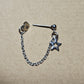 Stainless Steel Hollow Star Cartilage Chain Earring