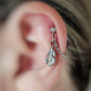 Stainless Steel Feather Cartilage Chain Earring
