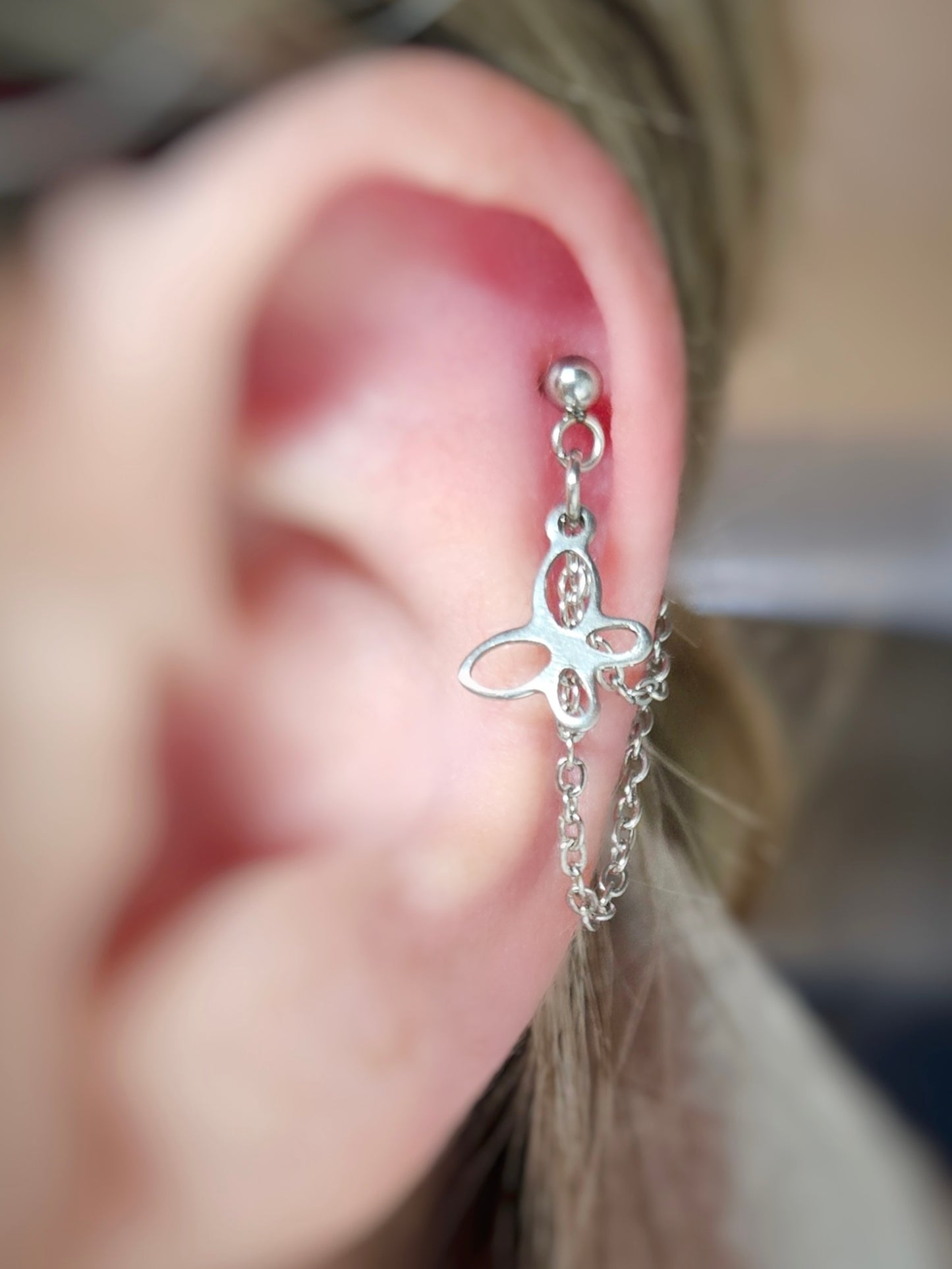 Butterfly Charm Stainless Steel Cartilage Earring