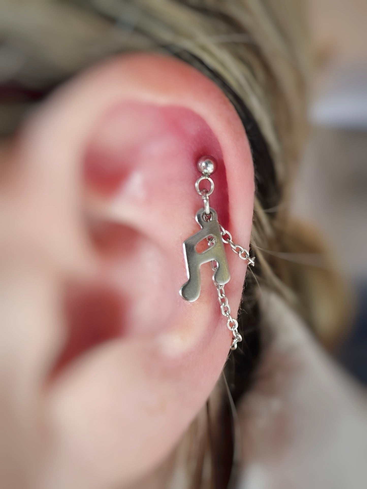 Musical Note Charm Stainless Steel Cartilage Earring