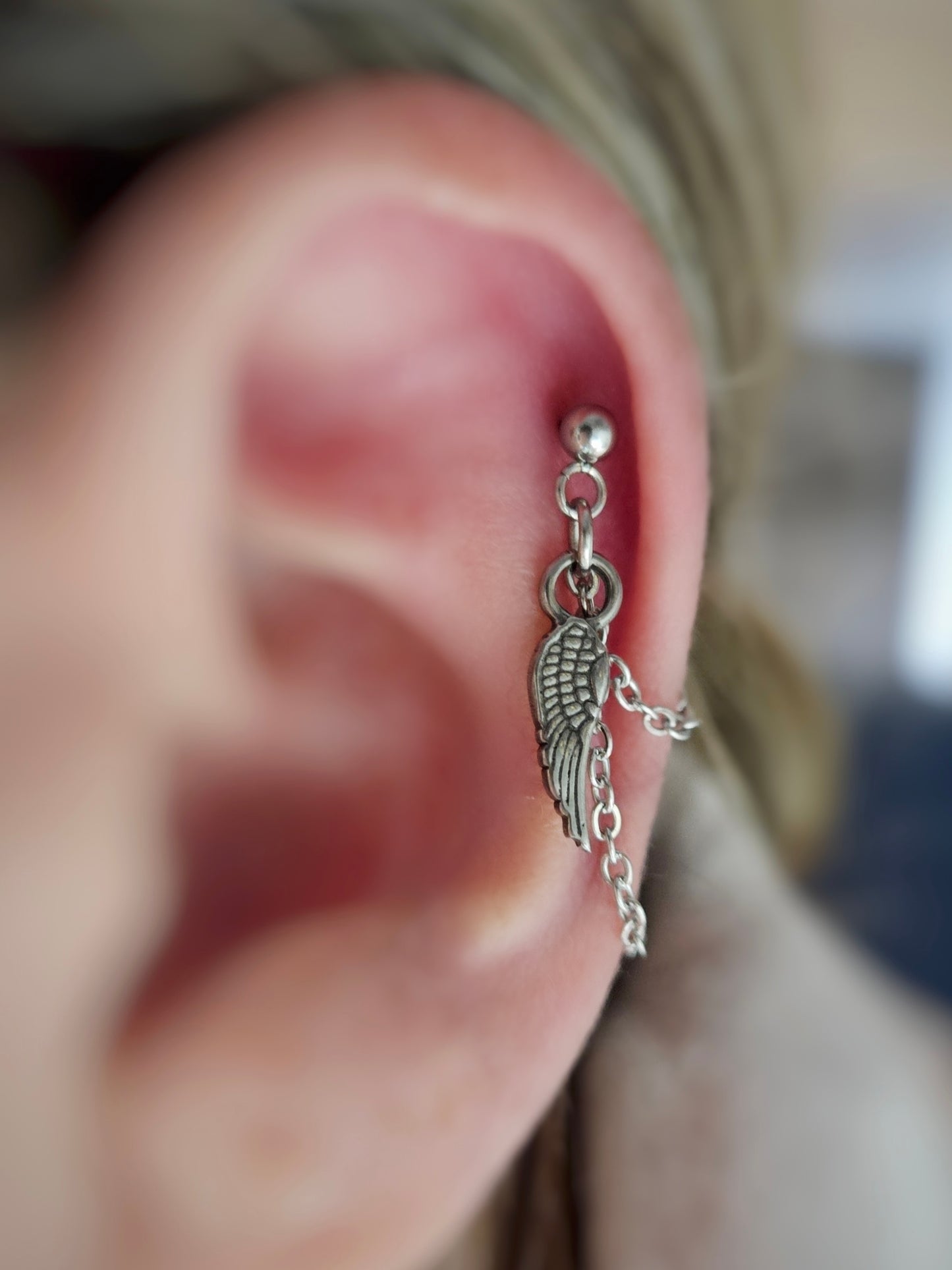 Angel Wing Charm Stainless Steel Cartilage Earring