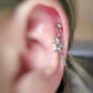Stainless Steel Hollow Star Cartilage Chain Earring
