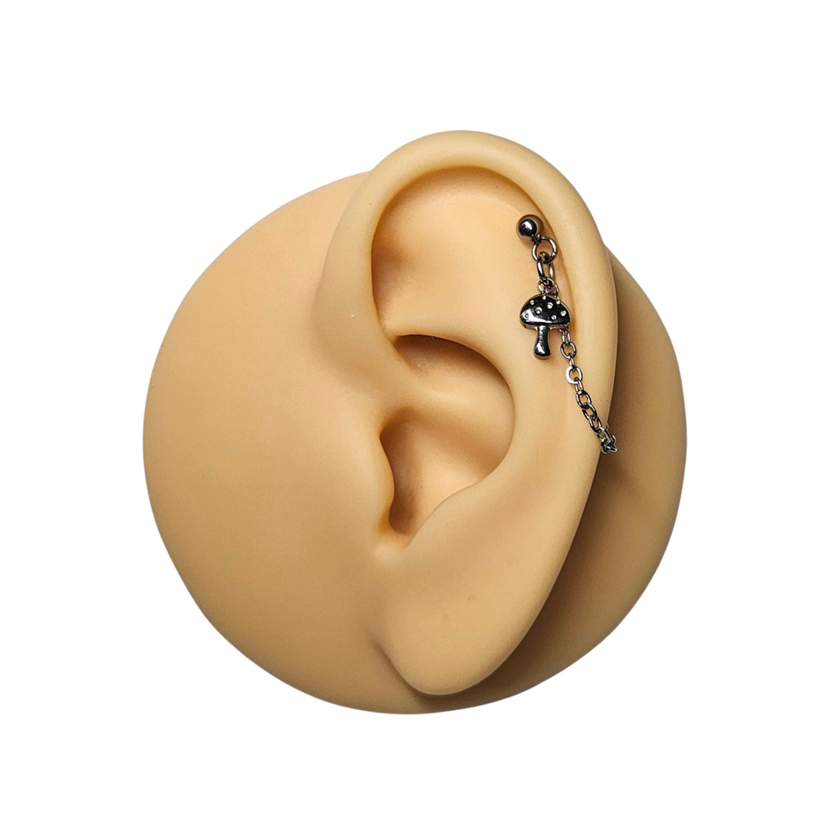 Stainless Steel Mushroom Cartilage Chain Earring
