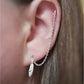 Feather Helix to Lobe Chain Earring Sterling Silver