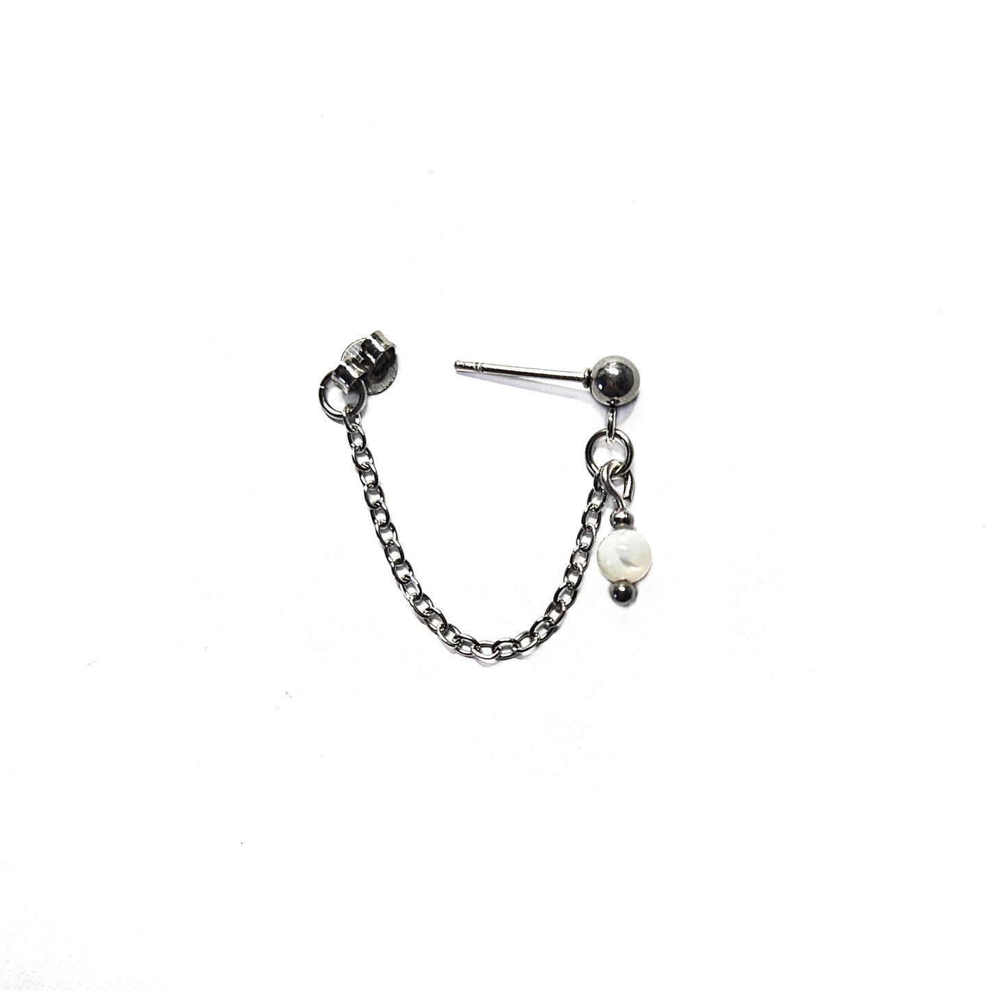 Mother of pearl stainless steel chain earring