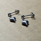 Stainless Steel Heart Dangly Stud Earrings